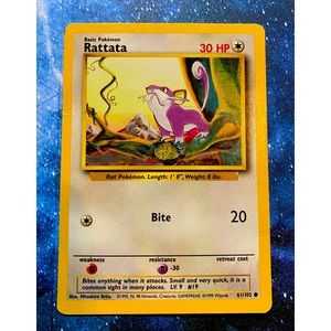 Rattata 30 HP Pokemon Card 1999